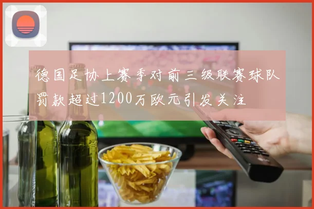 德国足协上赛季对前三级联赛球队罚款超过1200万欧元引发关注